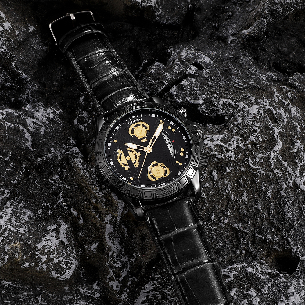Fashion Round Buckle Quartz Menu0027s Watches