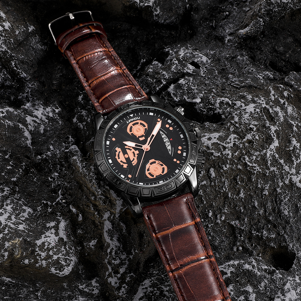 Fashion Round Buckle Quartz Menu0027s Watches