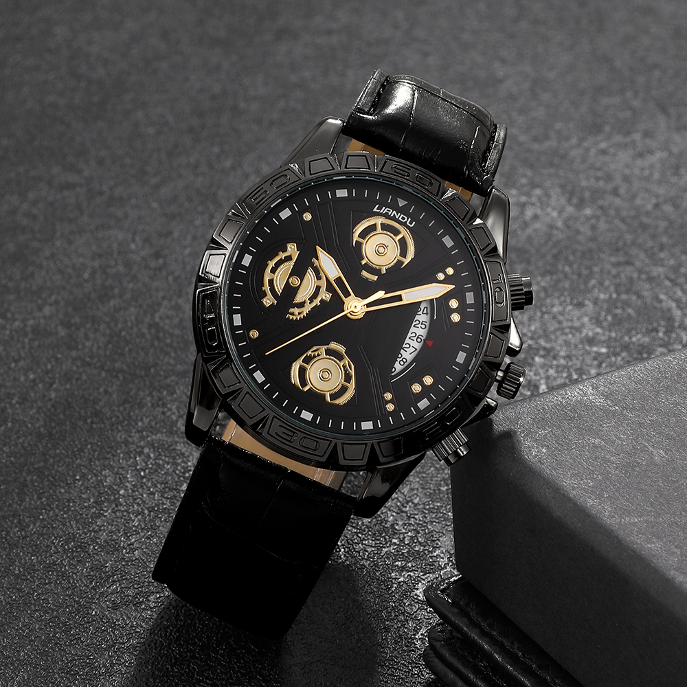 Fashion Round Buckle Quartz Menu0027s Watches