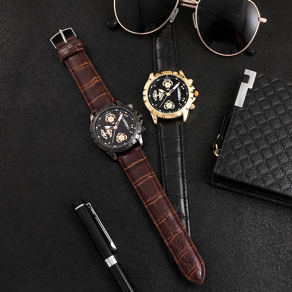 Fashion Round Buckle Quartz Menu0027s Watches