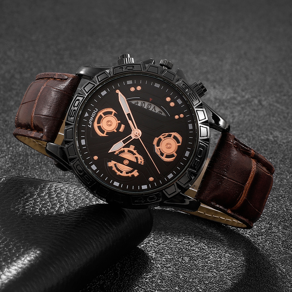 Fashion Round Buckle Quartz Menu0027s Watches