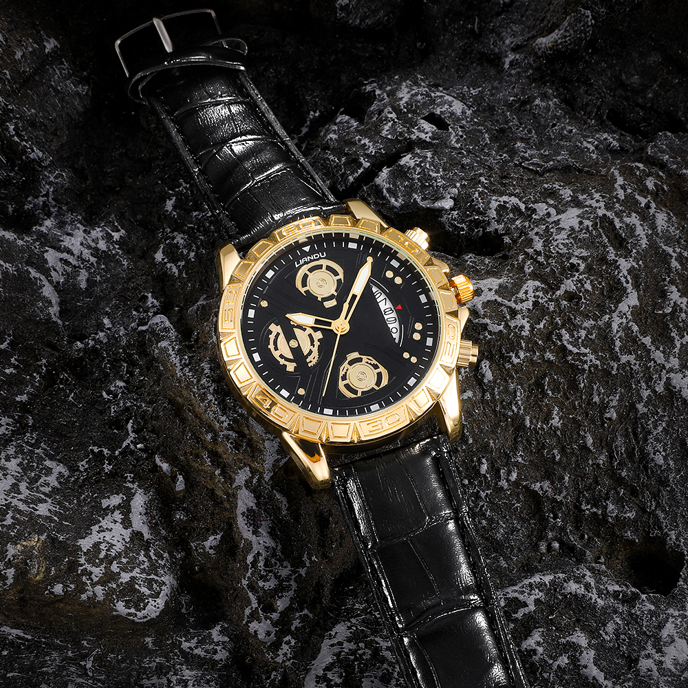 Fashion Round Buckle Quartz Menu0027s Watches
