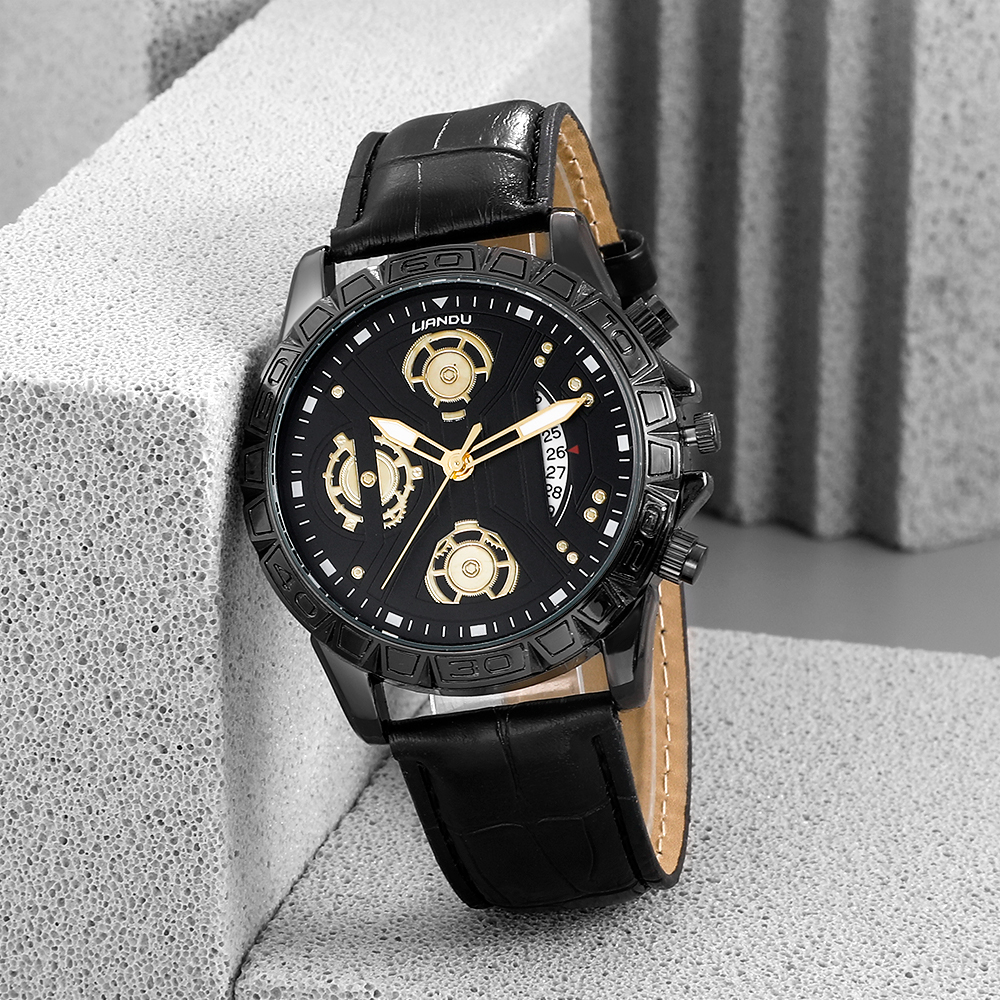Fashion Round Buckle Quartz Menu0027s Watches