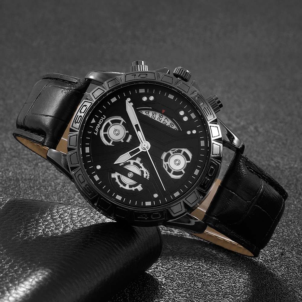 Fashion Round Buckle Quartz Menu0027s Watches