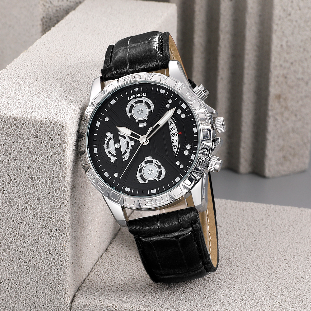 Fashion Round Buckle Quartz Menu0027s Watches