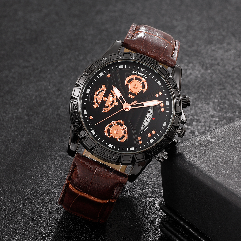 Fashion Round Buckle Quartz Menu0027s Watches