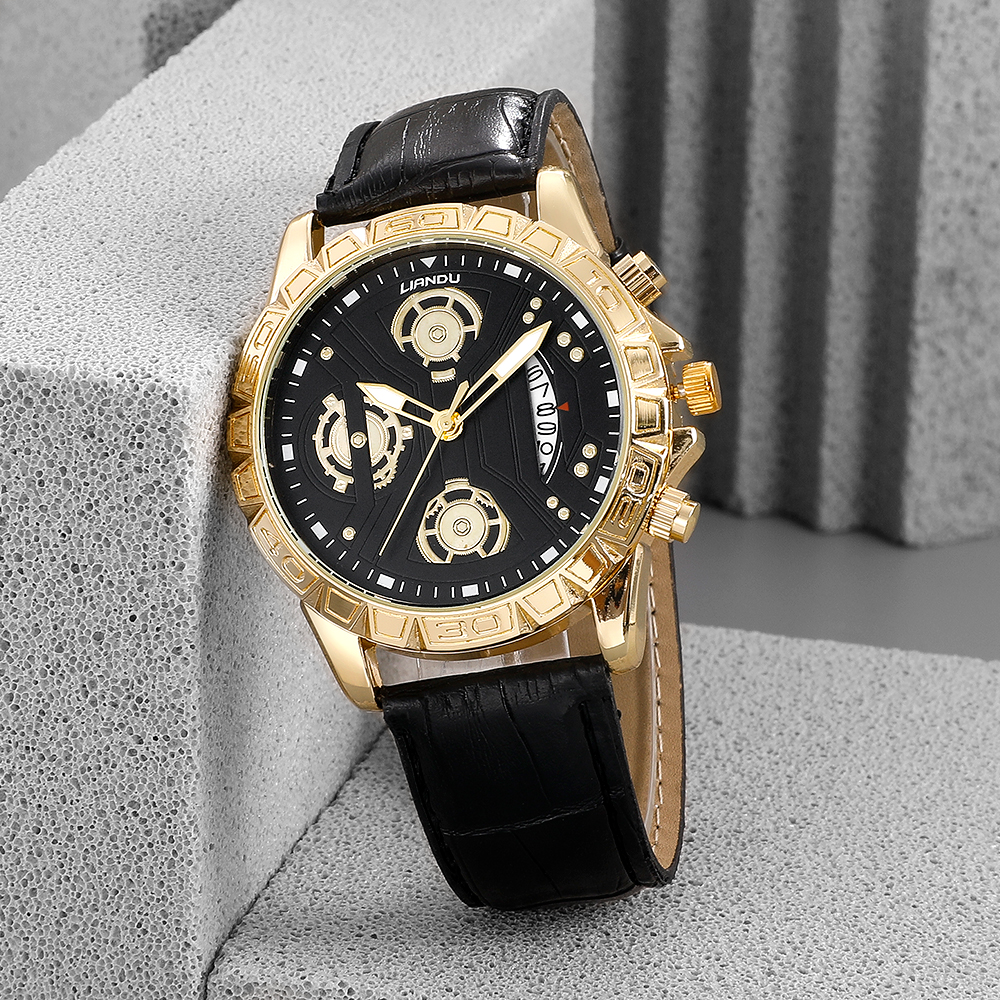Fashion Round Buckle Quartz Menu0027s Watches