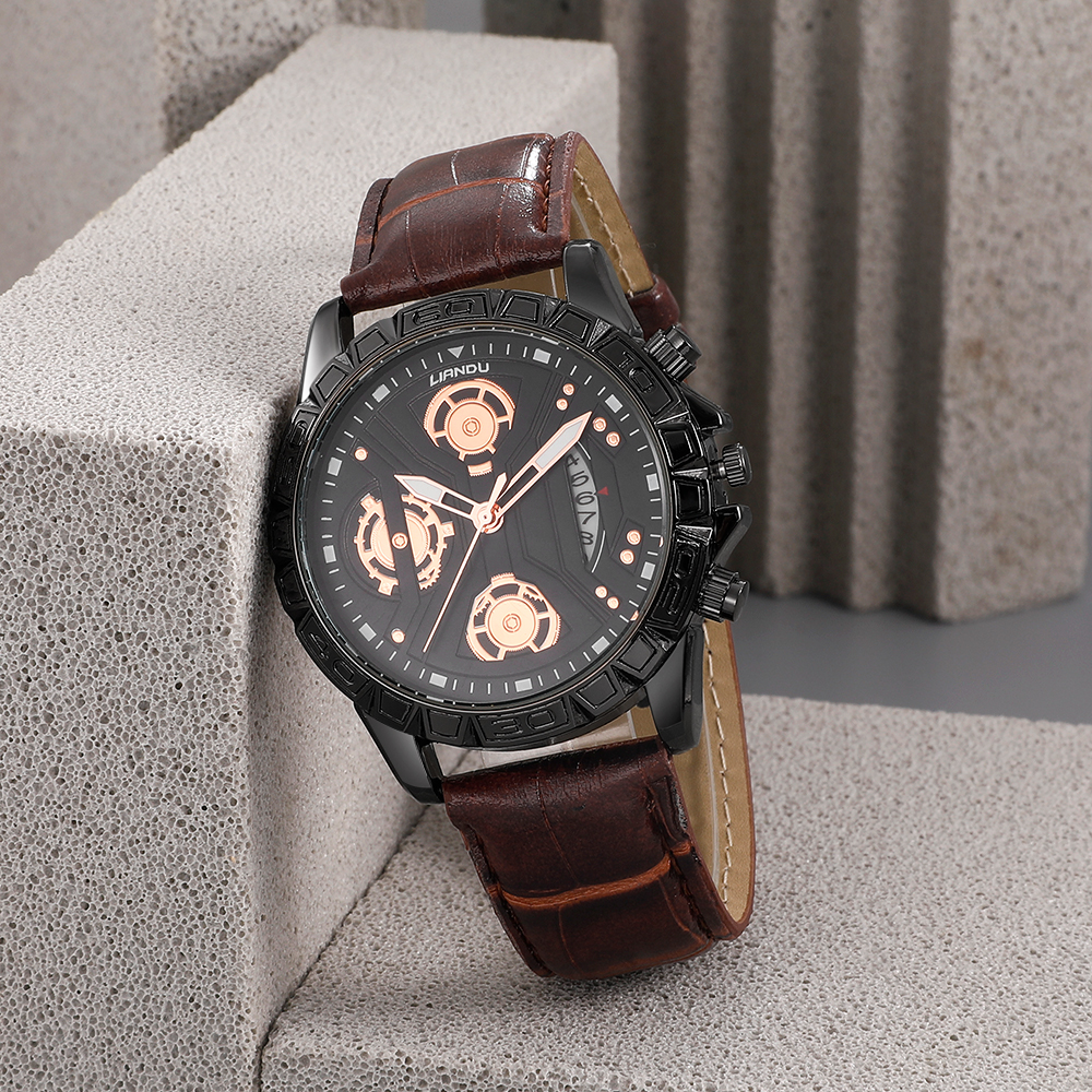 Fashion Round Buckle Quartz Menu0027s Watches