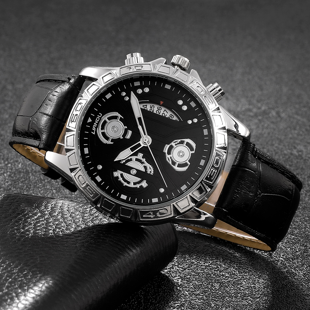 Fashion Round Buckle Quartz Menu0027s Watches