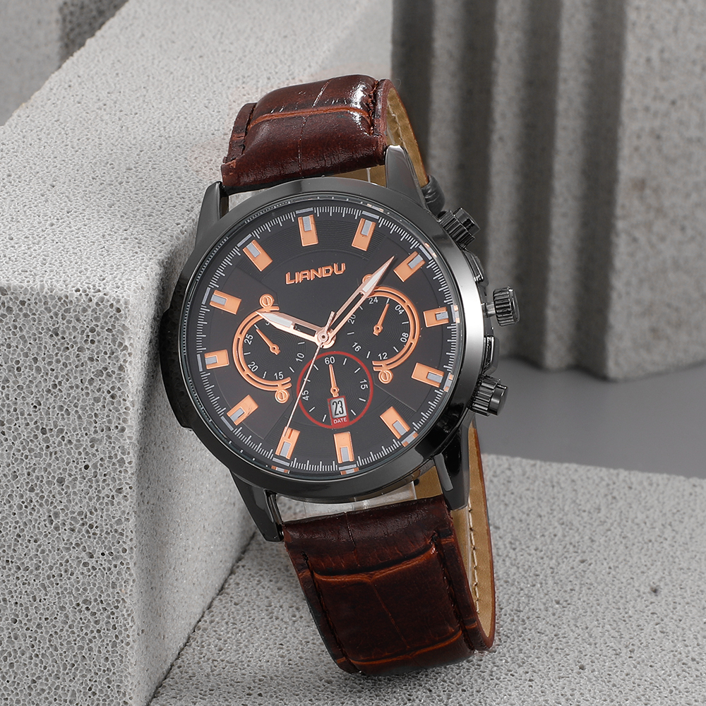 Fashion Round Buckle Quartz Menu0027s Watches