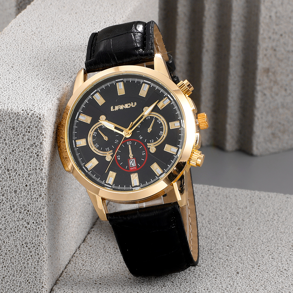 Fashion Round Buckle Quartz Menu0027s Watches