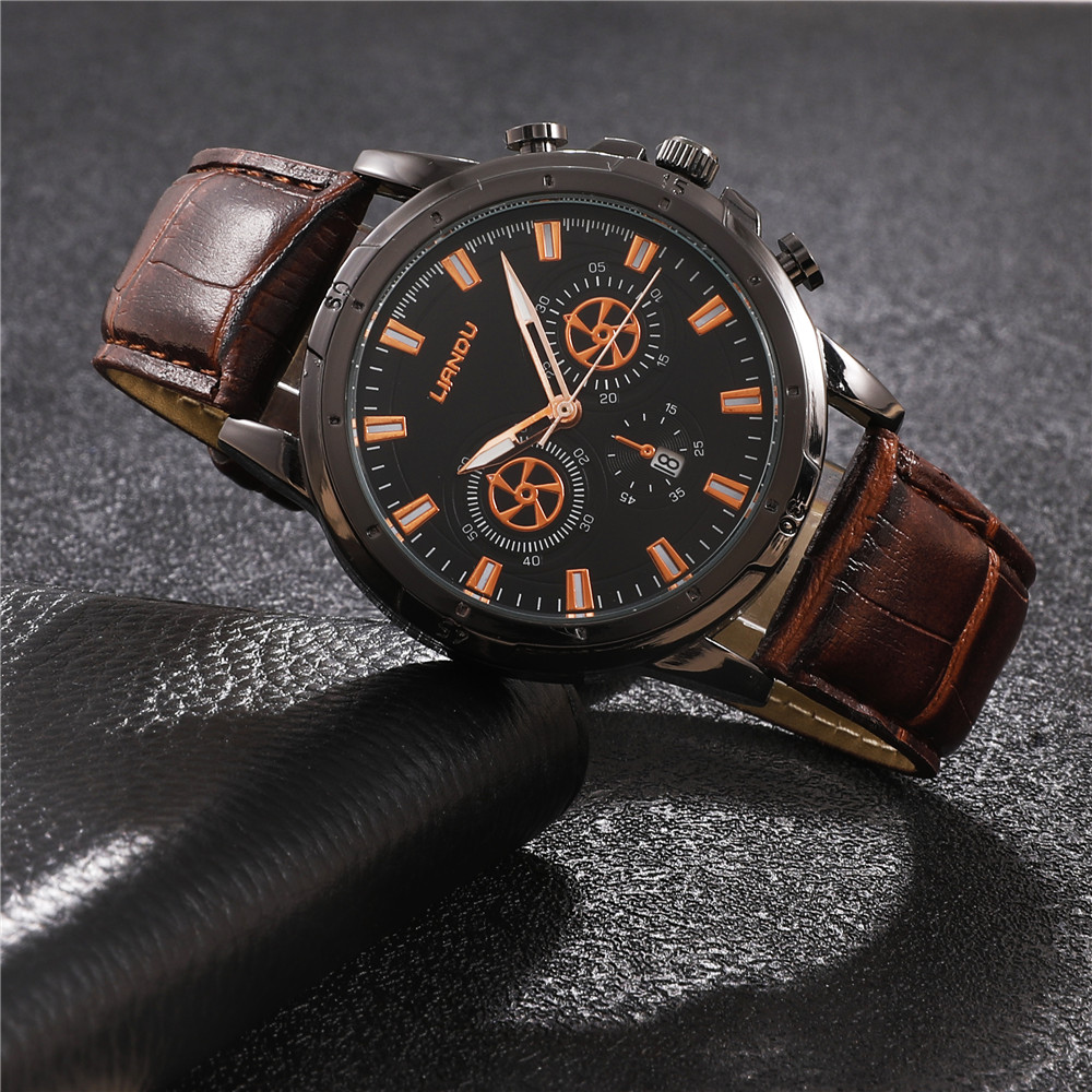 Fashion Round Buckle Quartz Menu0027s Watches