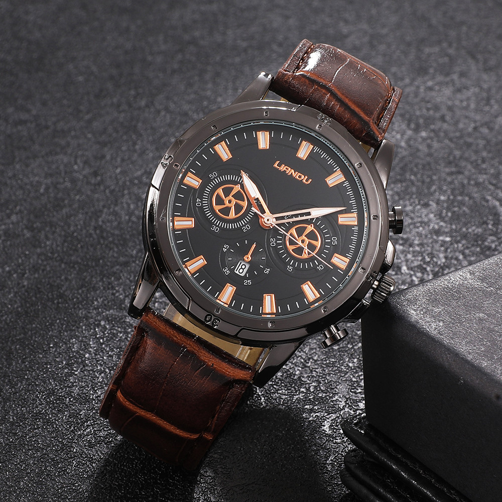 Fashion Round Buckle Quartz Menu0027s Watches