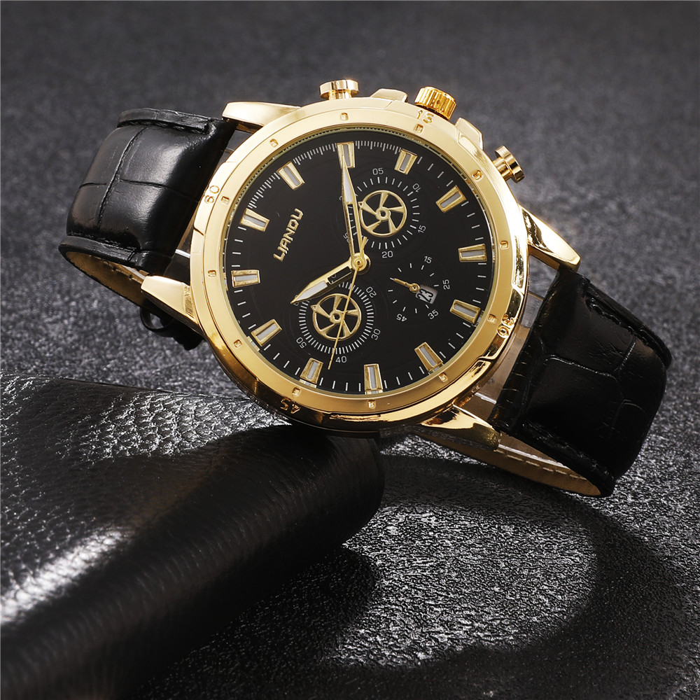 Fashion Round Buckle Quartz Menu0027s Watches