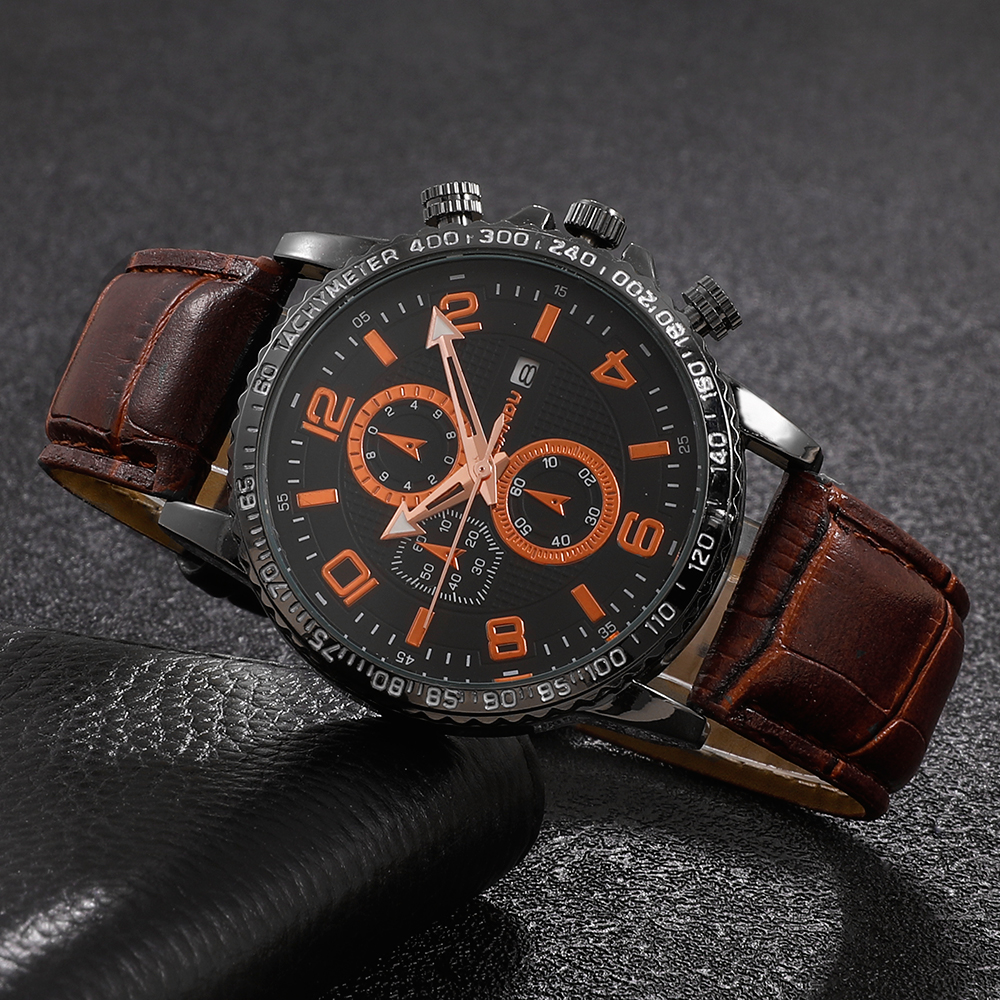 Fashion Round Buckle Quartz Menu0027s Watches