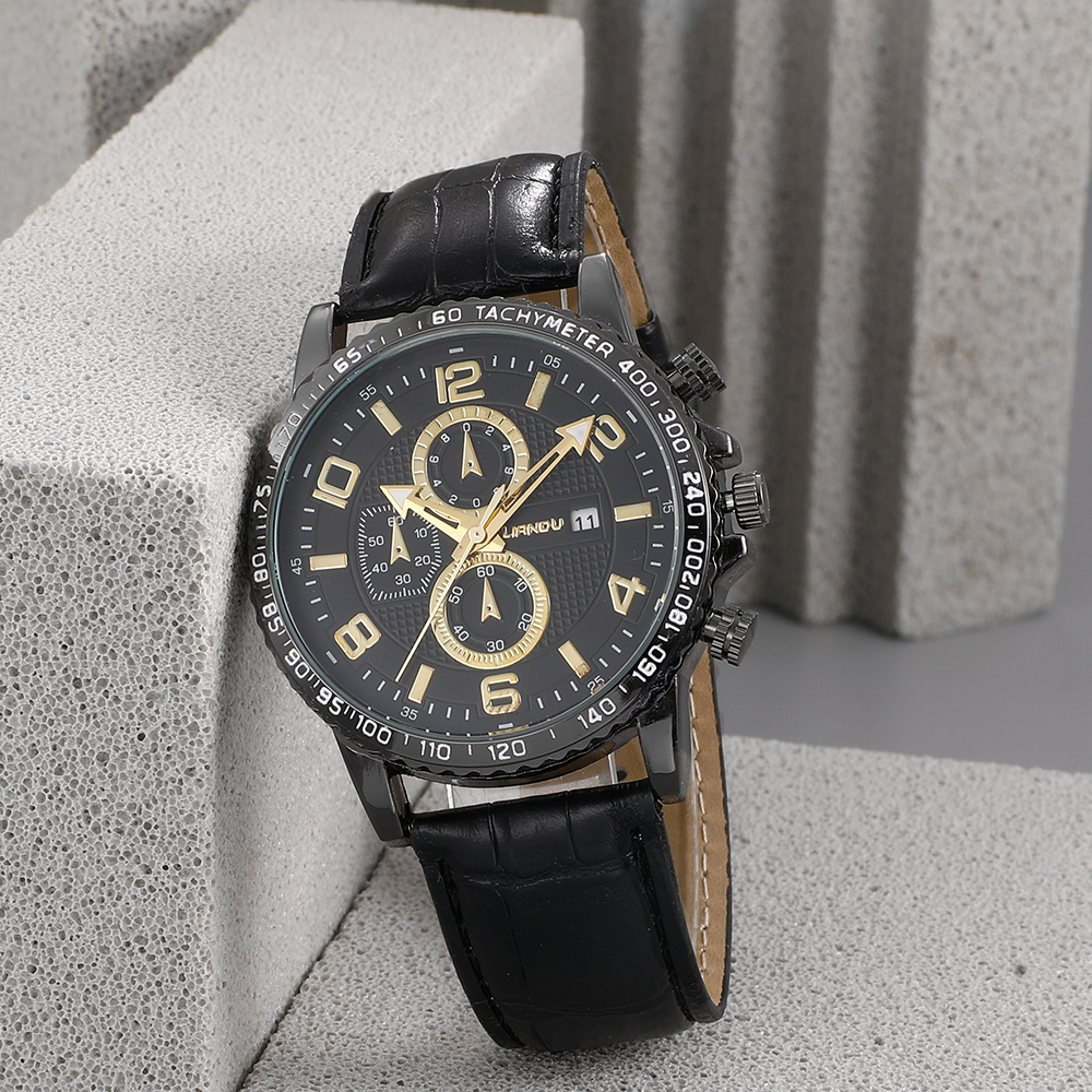 Fashion Round Buckle Quartz Menu0027s Watches