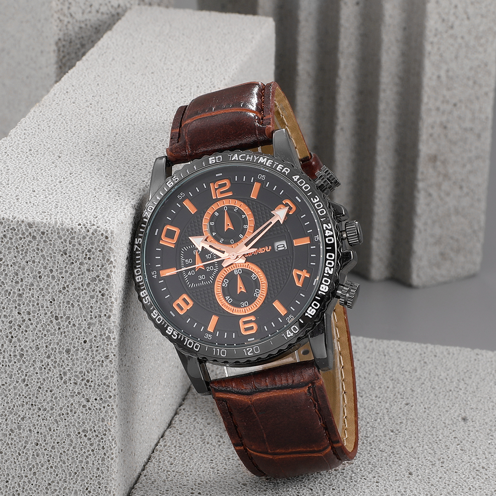 Fashion Round Buckle Quartz Menu0027s Watches