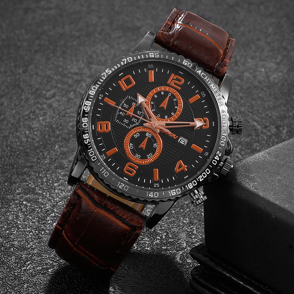 Fashion Round Buckle Quartz Menu0027s Watches