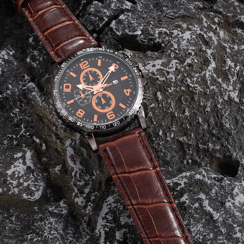 Fashion Round Buckle Quartz Menu0027s Watches