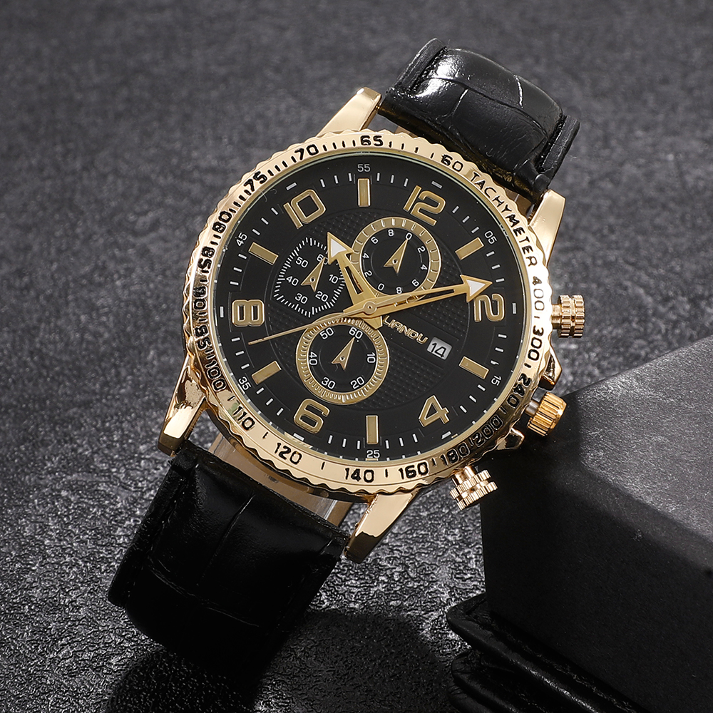 Fashion Round Buckle Quartz Menu0027s Watches
