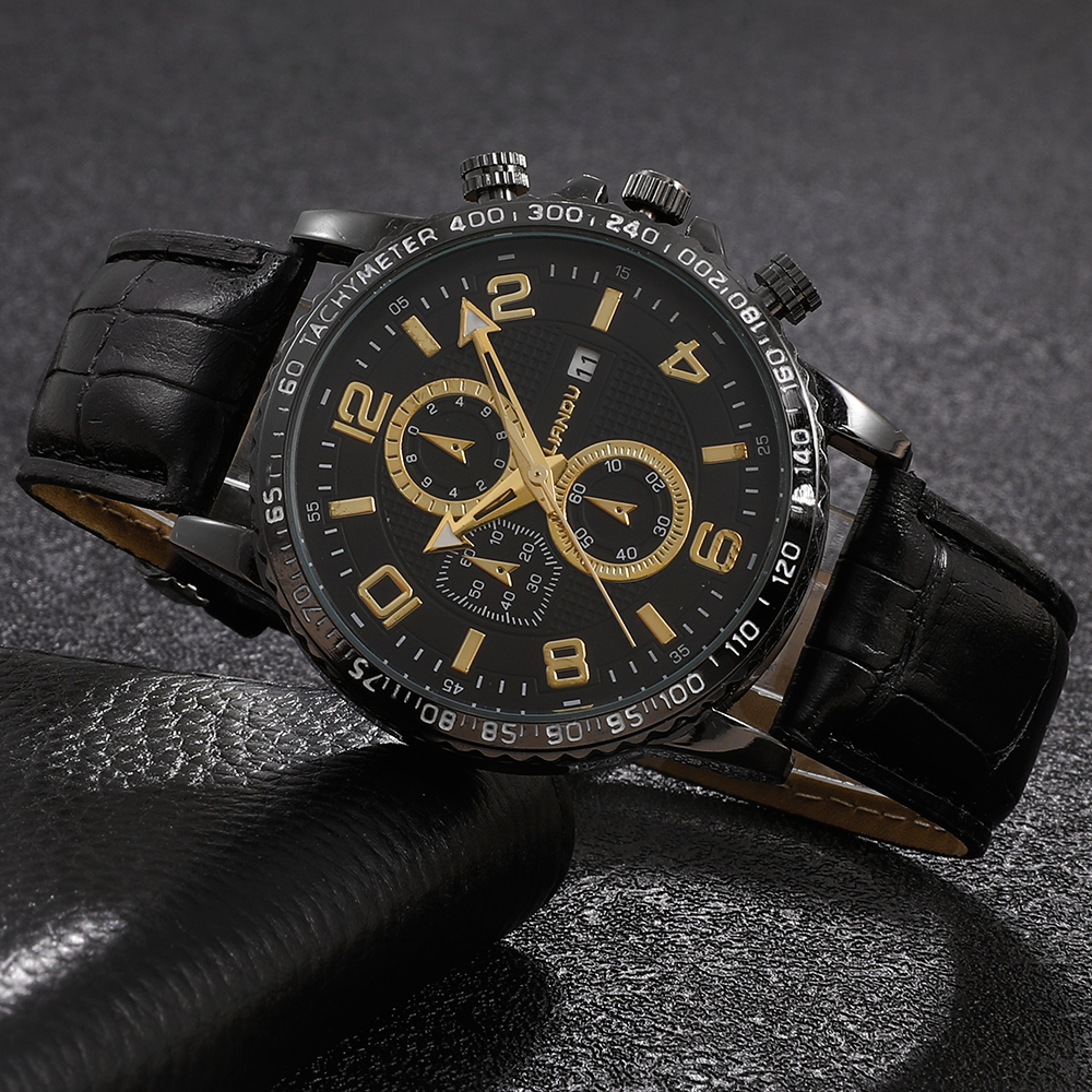 Fashion Round Buckle Quartz Menu0027s Watches
