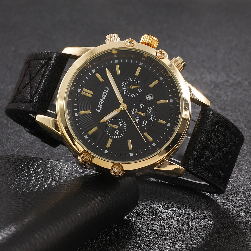 Fashion Round Buckle Quartz Menu0027s Watches