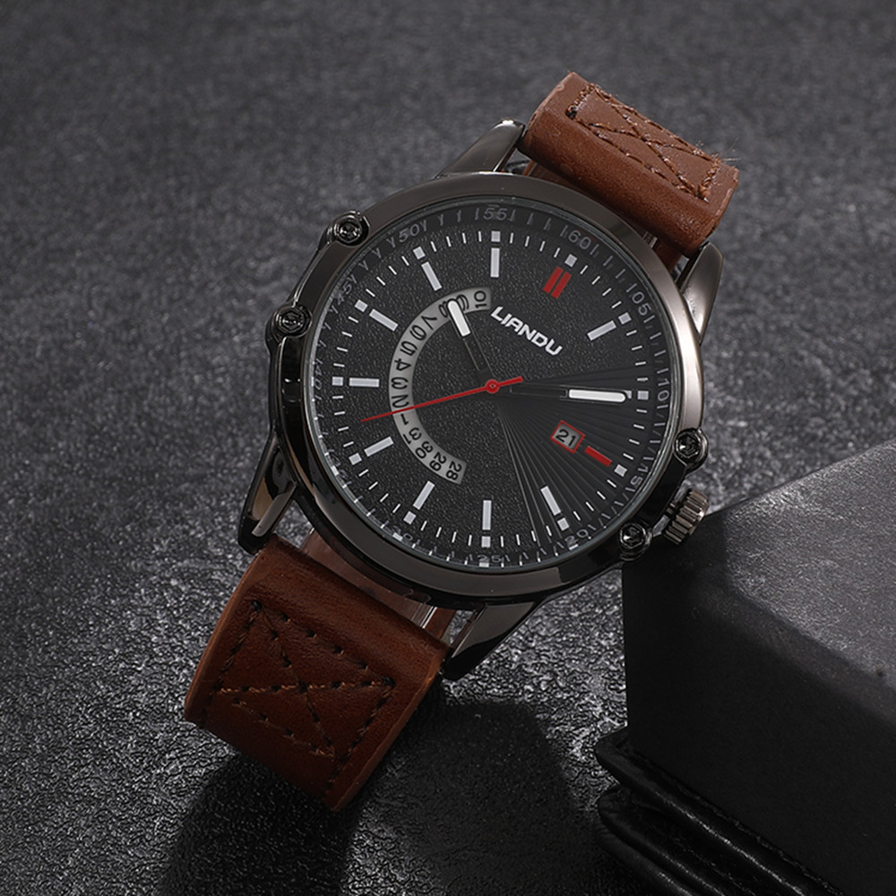 Fashion Solid Color Buckle Quartz Menu0027s Watches