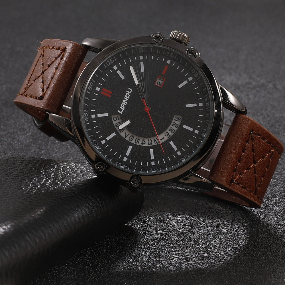 Fashion Solid Color Buckle Quartz Menu0027s Watches
