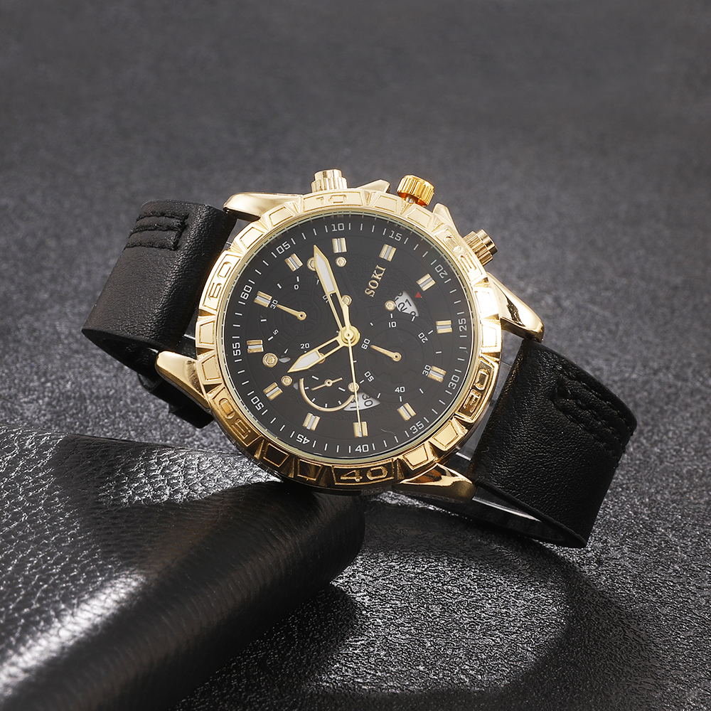Fashion Solid Color Buckle Quartz Menu0027s Watches