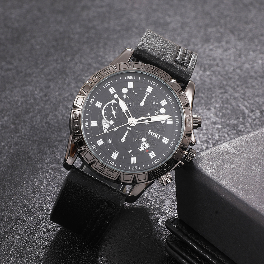 Fashion Solid Color Buckle Quartz Menu0027s Watches