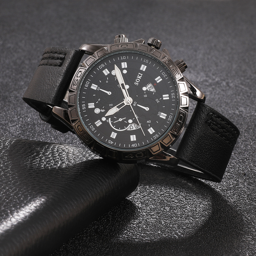 Fashion Solid Color Buckle Quartz Menu0027s Watches