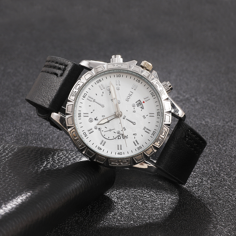 Fashion Solid Color Buckle Quartz Menu0027s Watches
