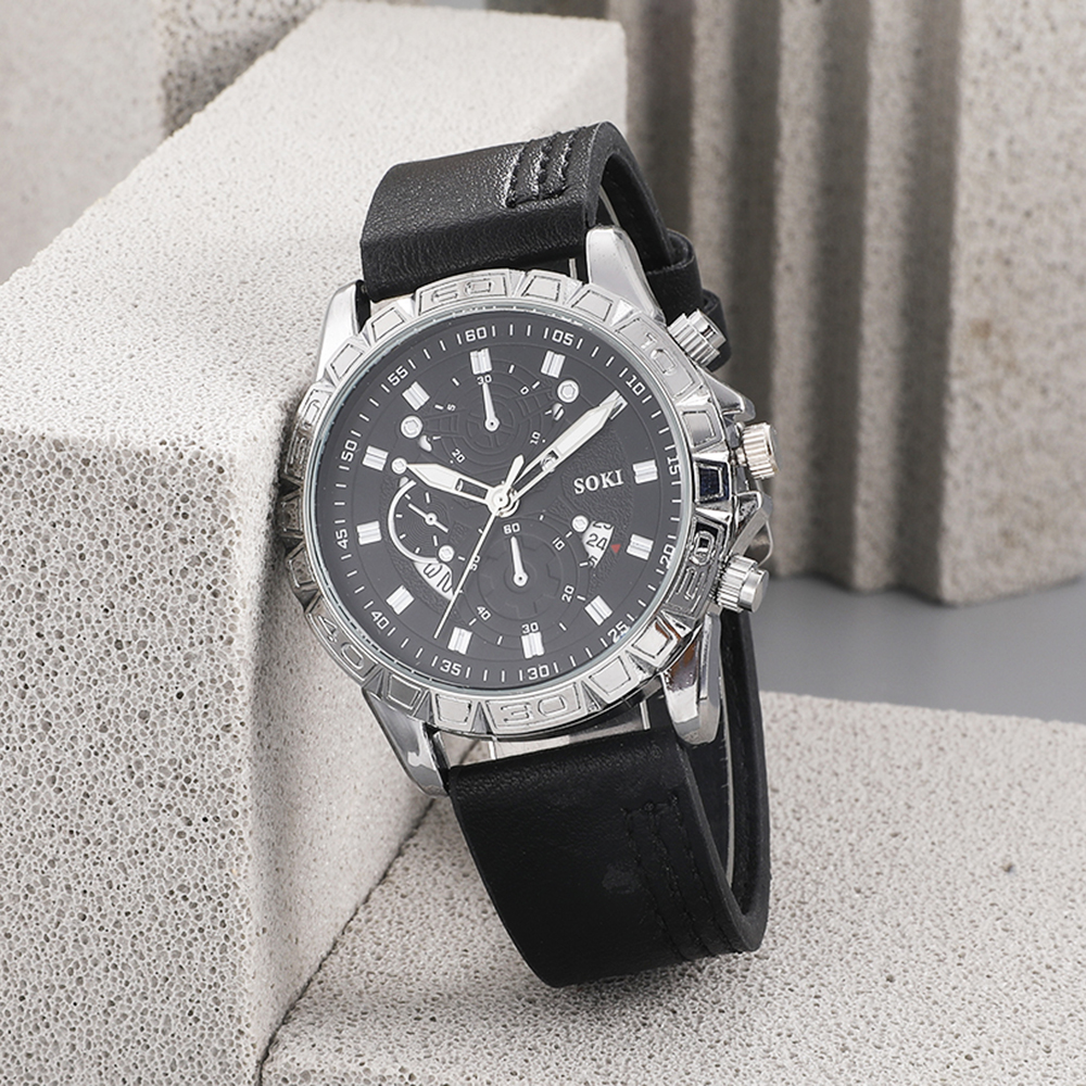 Fashion Solid Color Buckle Quartz Menu0027s Watches