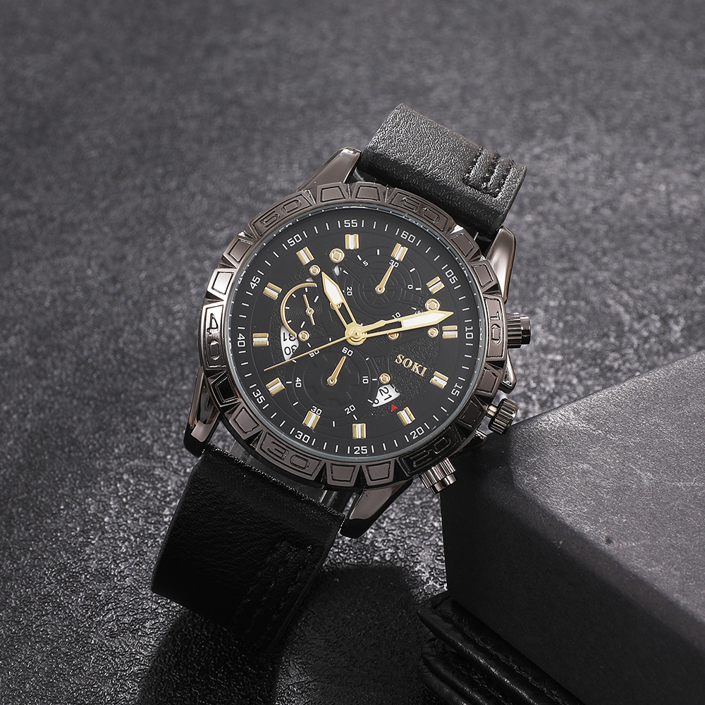Fashion Solid Color Buckle Quartz Menu0027s Watches