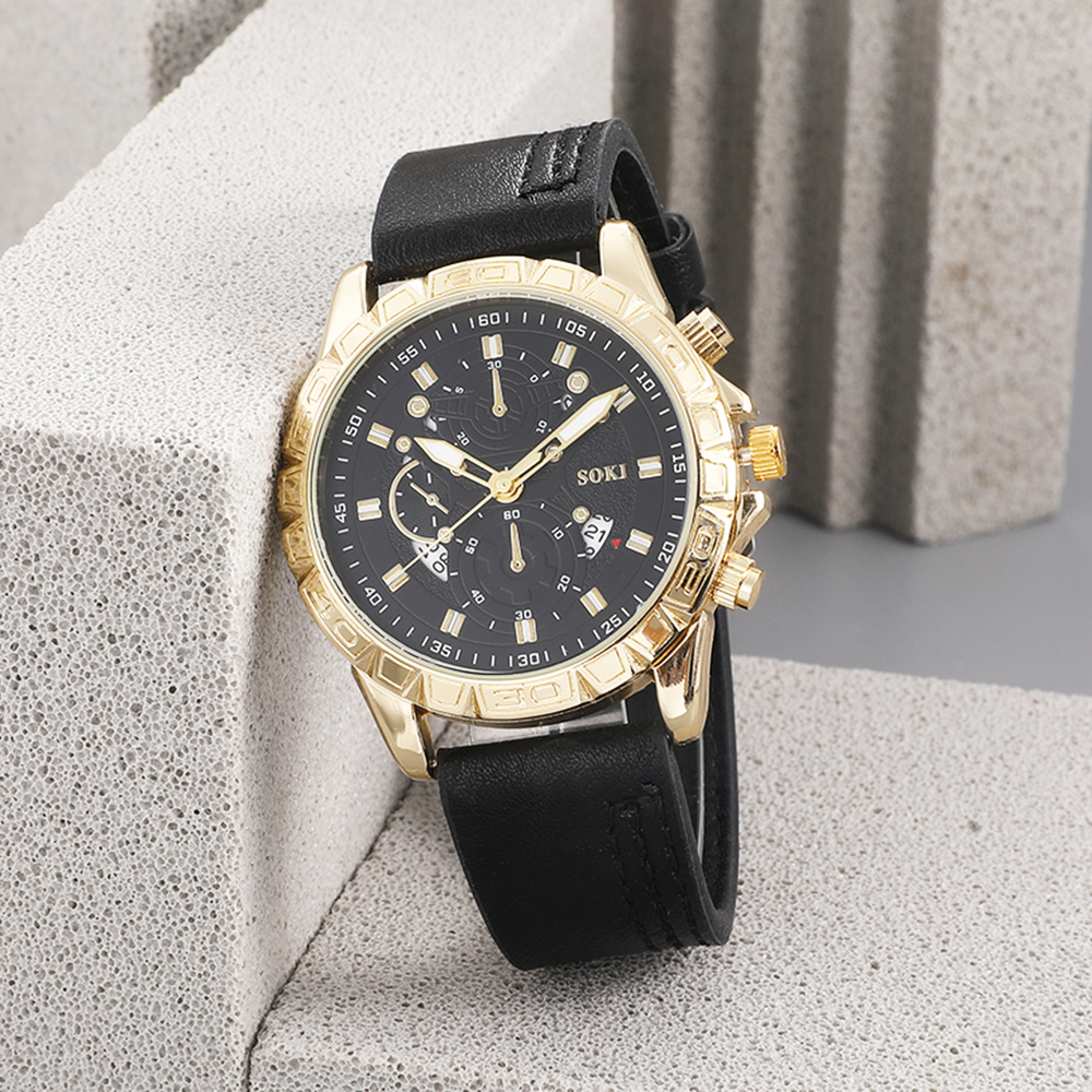Fashion Solid Color Buckle Quartz Menu0027s Watches