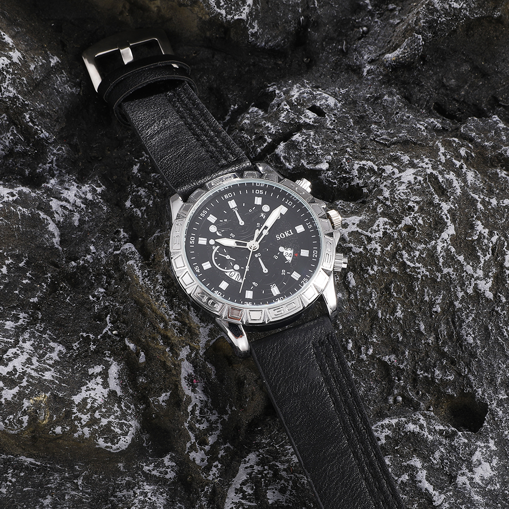 Fashion Solid Color Buckle Quartz Menu0027s Watches