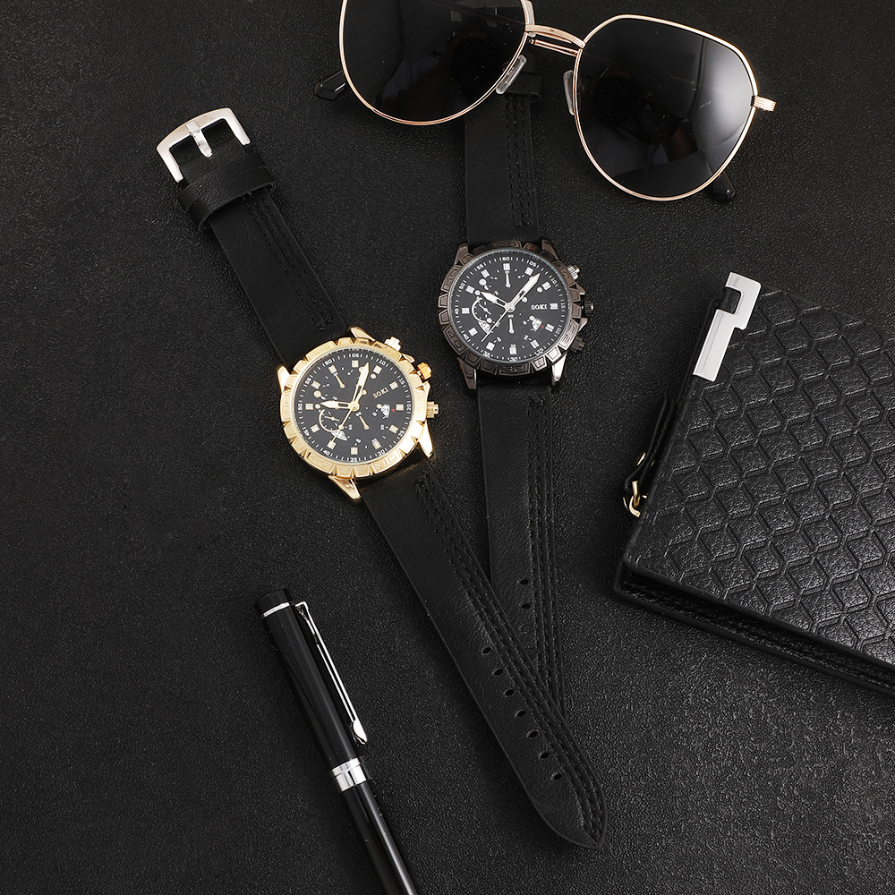 Fashion Solid Color Buckle Quartz Menu0027s Watches