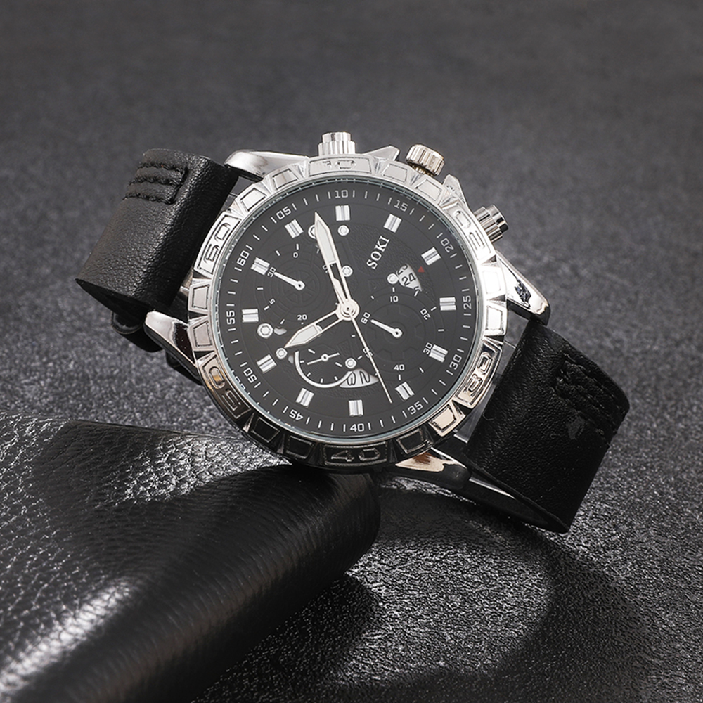 Fashion Solid Color Buckle Quartz Menu0027s Watches