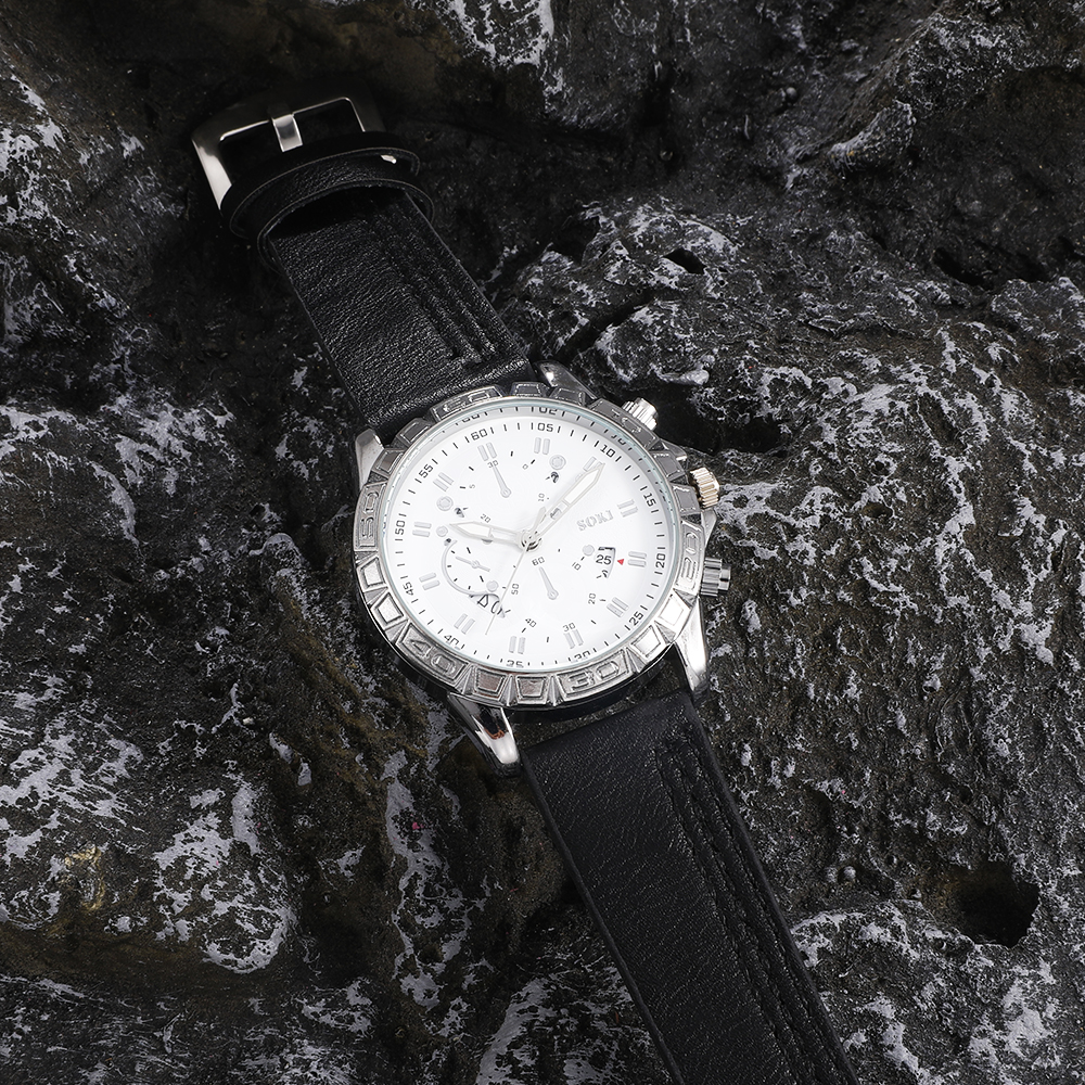 Fashion Solid Color Buckle Quartz Menu0027s Watches