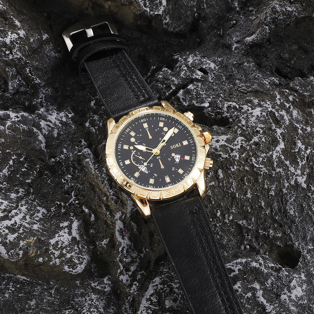 Fashion Solid Color Buckle Quartz Menu0027s Watches