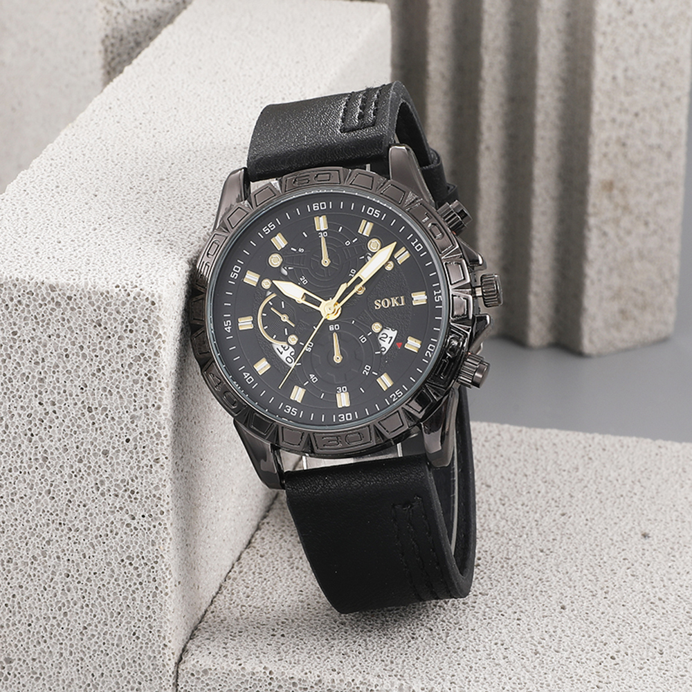 Fashion Solid Color Buckle Quartz Menu0027s Watches