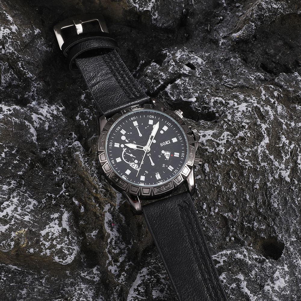 Fashion Solid Color Buckle Quartz Menu0027s Watches