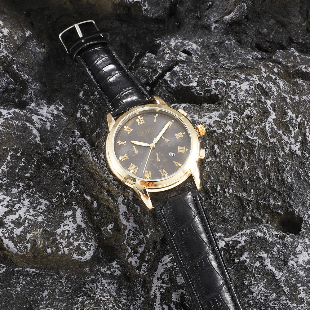 Fashion Solid Color Buckle Quartz Menu0027s Watches