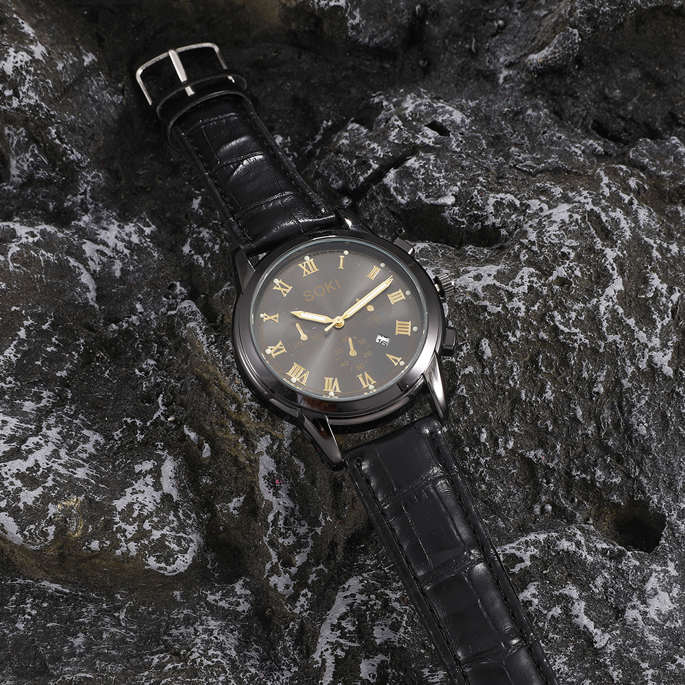 Fashion Solid Color Buckle Quartz Menu0027s Watches
