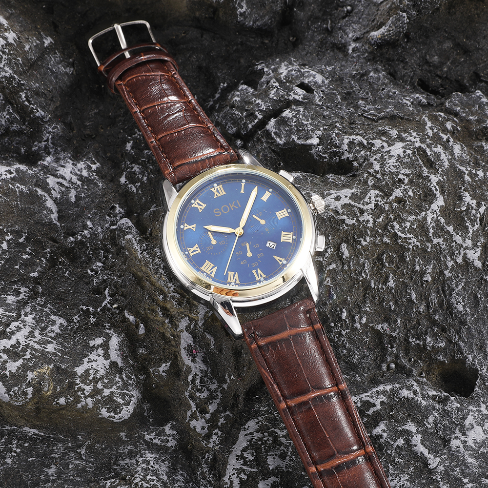 Fashion Solid Color Buckle Quartz Menu0027s Watches