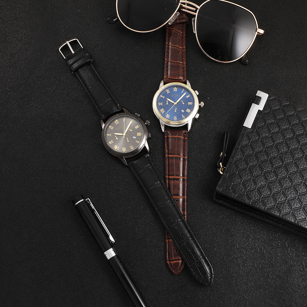 Fashion Solid Color Buckle Quartz Menu0027s Watches