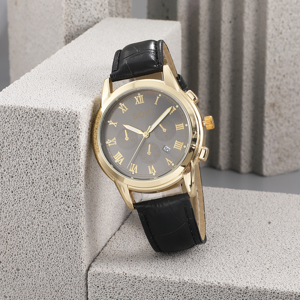 Fashion Solid Color Buckle Quartz Menu0027s Watches