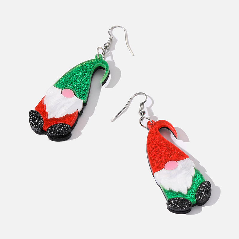 Cute Santa Claus Arylic Irregular Womenu0027S Drop Earrings 1 Piece