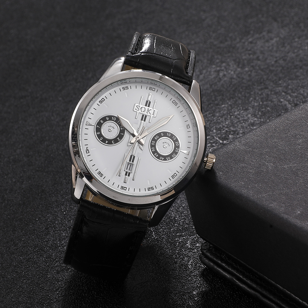 Fashion Solid Color Buckle Quartz Menu0027s Watches