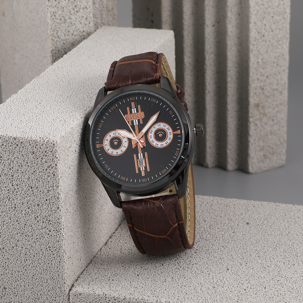 Fashion Solid Color Buckle Quartz Menu0027s Watches